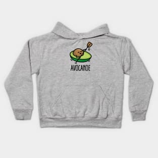 Avocanoe funny canoe canoeing avocado pun paddling kayak Kids Hoodie